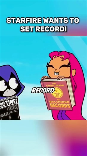 Starfire wants to set Record! #reels #teentitansgo #funny #dc #cartoon #shorts