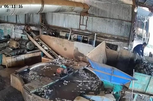 Horrific video shows factory worker being pulled to his death in giant industrial shredder