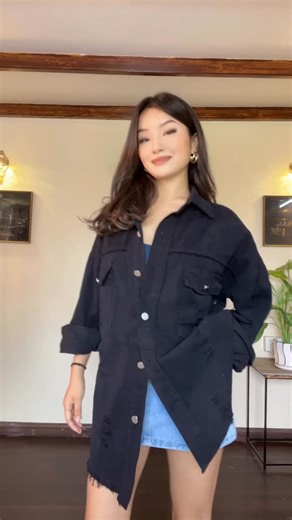 CLOTHES NATION NEPAL on Instagram: "New Oversized denim shirt. Available now. Dm us to order. Follow us for more updates. #onlineshoppingnepal #newarrivals #shopping #fashion #viral #womenswear"