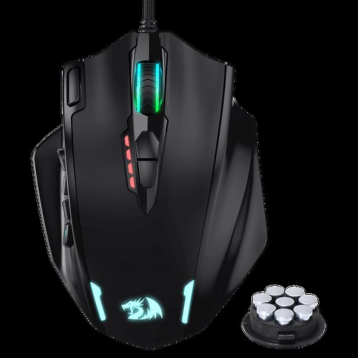 Redragon Impact M908 RGB MMO Laser Wired Gaming Mouse with 12,400DPI & 19 Programmable Mouse Buttons