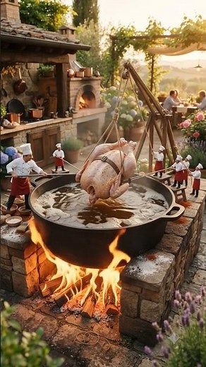 Cooking a Giant Fried Chicken 🍗🤯 | Satisfying Giant Food #Shorts