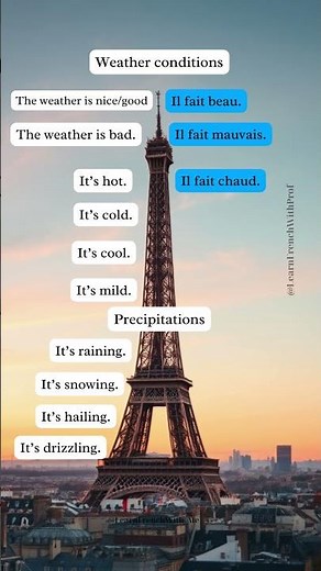Learn French Weather Vocabulary #frenchforbeginners #weatherfrench