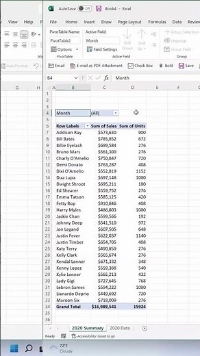 How to Create pivot table summary in excel