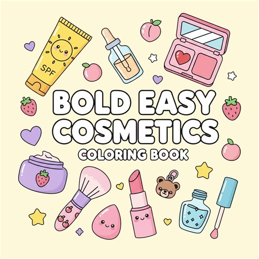 Cosmetics Coloring Book for Adults, 132 Printable Makeup Pages (PDF) - Etsy