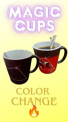 Magic Cup Reveal! 🪄☕ Watch the color change instantly! Fun kitchen moments🥃