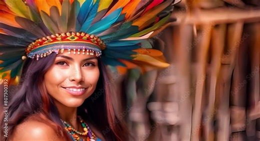 Stunning Amazonian woman embodies power and beauty of indigenous culture. Concept Amazon Rainforest, Indigenous Beauty, Cultural Empowerment, Tribal Fashion, Natural Goddess