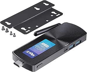 MeLE PCG02 Mini PC Stick Computer Windows 11 Home N100 (up to 3.4GHz) 4GB LPDDR4x 128GB, HDMI + USB-C 4K Dual Display, 2.4GHz/5GHz Wi-Fi BT5.1 GbE, Fanless Small Desktop for IoT, Digital Signage, MES