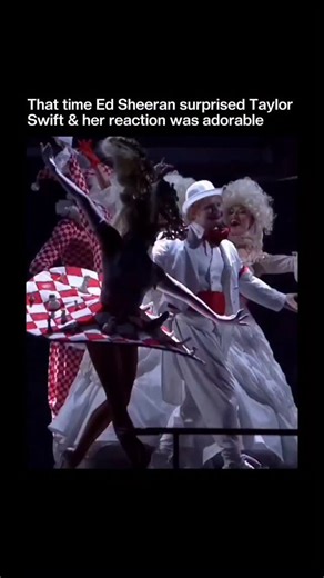GOLDEN ERA SONGS on Instagram: "Her reaction is priceless 😂❤️ During the final night of Taylor Swift’s Red Tour in 2013, fans witnessed one of the most iconic surprise moments ever when Ed Sheeran popped up on stage dressed as a clown during “We Are Never Ever Getting Back Together.” The circus-themed finale had Taylor as the ringmaster, and Ed’s unexpected, chaotic cameo completely caught her off guard. The laughter, shock, and genuine friendship on display made it a Red Tour moment that fans