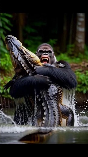 Gorilla vs alligator Epic Battle
