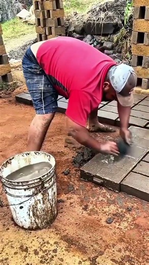Manual Clay Brick Making Process! #shorts