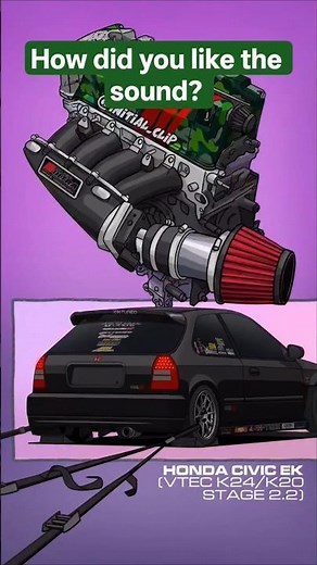 🔥🔥Honda Civic EK VTEC K24/K20 Stage 2.2 - Pure Engine Sound! 🏎️💨