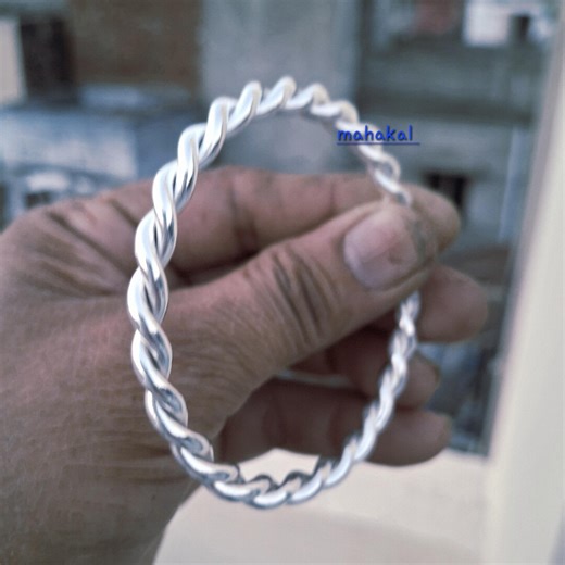Buy Solid Silver Bangle Bracelet – Chunky Twist Bangles, Silver Bracelets, Bold Stackable Jewelry Online in India - Etsy