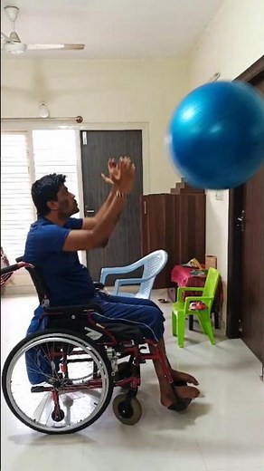 The BEST Ball Throw Exercise for Wheelchair Fitness | Never Give Up! Wheelchair Gym Ball Training