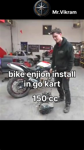 Bike enjion install into gokart#homemade#automobile#bicycle#diykarts#metalbuild#pvcbuild#rccar build