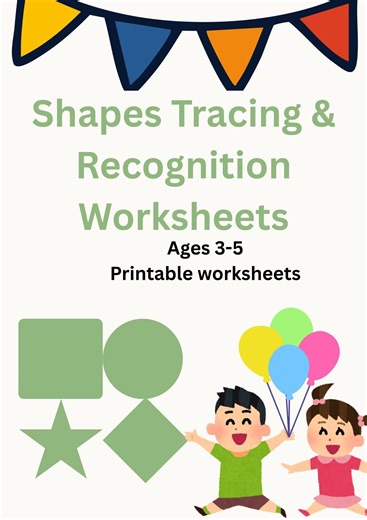 Shapes Tracing Worksheets for Preschoolers | Toddler Learning Activity (PDF Download) - Etsy Australia