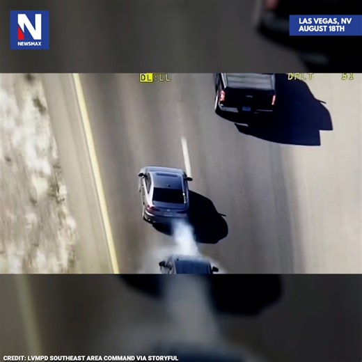 TACTICAL TAKEDOWN: Amazing aerial footage captures Las Vegas police using a grappler tool to stop a carjacking suspect during a high-speed chase last month. Officials also learned the suspect was wanted on an attempted murder warrant. | NEWSMAX