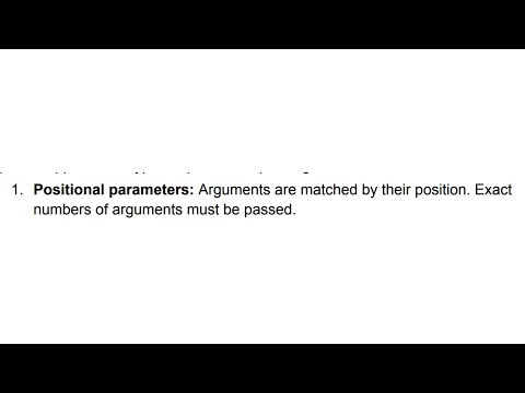 19.1 Positional parameters