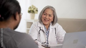 doctors and patients talk and look at each other during the examination