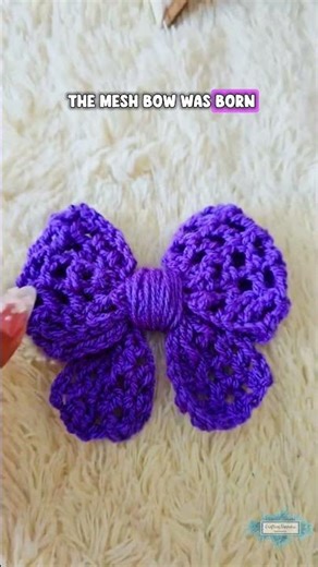 Quickest Crochet Mesh Bow Tutorial Ever! #crochet