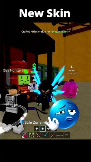 New dragon skin 💀 in Blox Fruits Roblox #roblox #bloxfruits #technogamerz #reels #shorts