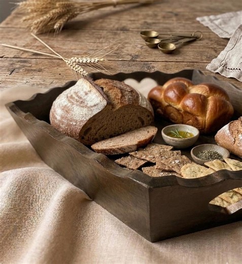 Handcrafted Wooden Bread Box – Rustic Farmhouse Serving Basket - Etsy