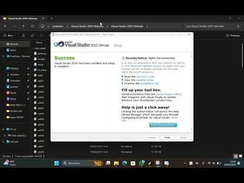 Tutorial Menginstall aplikasi visual studio 2010