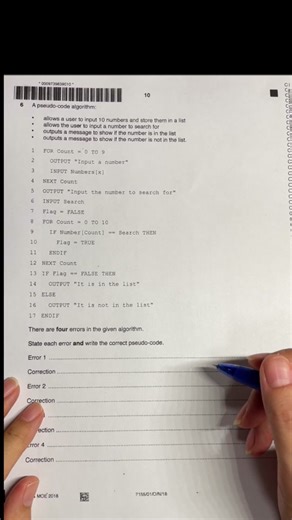 Identifying and Correcting Errors in Pseudo-Code