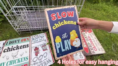 10 Pack Chicken Coop Signs,8 x 12 Inch Funny Metal Chicken Signs, for Home Kitchen Decor Chicken Lovers Gifts, chicken signs for coop funny outdoor