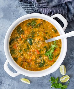 Red Lentil Soup With Spinach