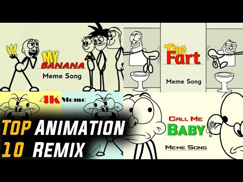Top 10 Best Animation Remix Songs 😂 | 4k Memes | Funny Meme Songs
