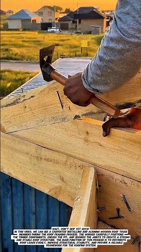 Traditional Roof Truss Installation Technique | Smart Carpentry and Wooden Frame Construction.
