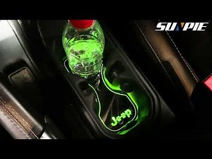 Jeep Wrangler JLJLU 4xe LED Cup Holder Lights RGB Change Color Installation Video