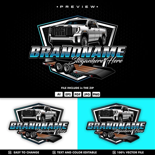 Pickup Trailer Logo Template : Automotive Vector Files (digital Download) - Etsy