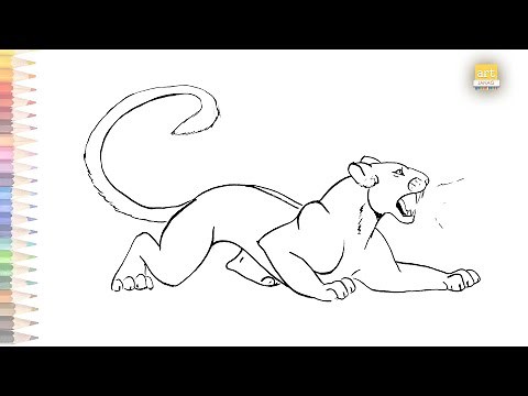 Roaring Black panther drawing | How to draw A Black panther