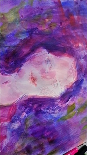 expressive loose colorful portrait with acrylic illustration #pintura #art #tutorial #retratos