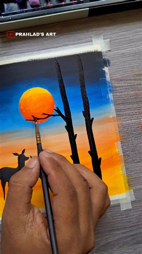 64K views · 513 reactions | [Full Tutorial] ✨ Magical Sunset with Deer | Oil Pastel Scenery Drawing #art #artist #sunset #scenery #drawing #oilpastel #oilpastelart | Prahlad's ART | Facebook