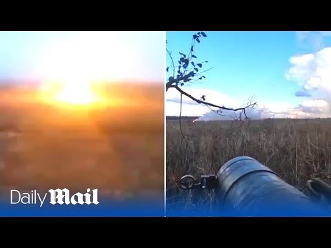 Ukraine soldier destroys Russian T-72 tank with rifle causing huge fireball explosion near Donetsk