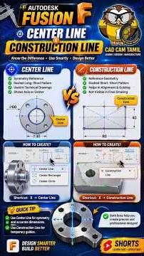 #autodesk #Fusion center line and construction line