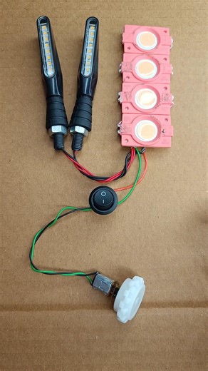 Powering Two Indicator Light & Four DC Light with N20 Gear Motor #shorts #experiment #innovation