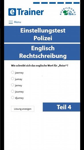Polizei Einstellungstest Englisch - Rechtschreibung 4