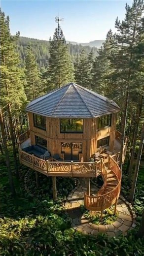 I Built a Dream Octagon Treehouse in 40 Seconds!