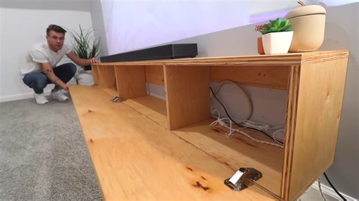 He built a floating media console on a budget - then this happened