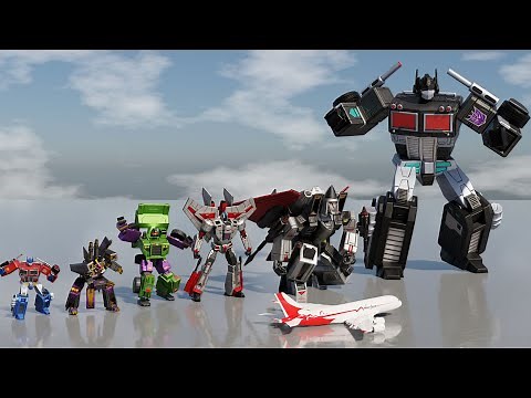 Transformers EW Size Comparison| 3D Animation Autobot vs Decepticon