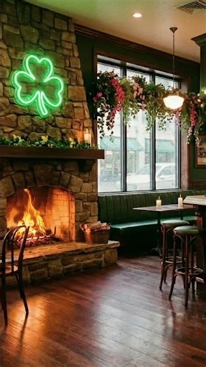 Irish Pub Ambience with Crackling Fireplace 🍻 Celtic Music for Relaxing & Study