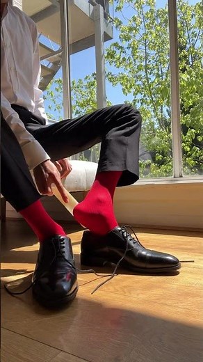 Men's Fine-Striped Business Dress Socks-Red #menswear #redsox #nylon #nylon #foot #lgbtq #worship