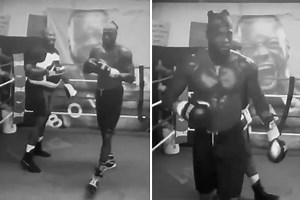 Coach shouts motivational quotes to pumped-up Wilder as star trains for Fury