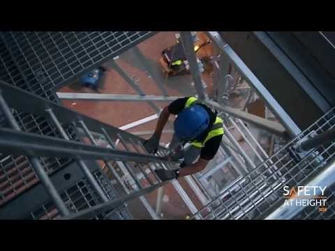 GlideLoc Vertical GuideRail System to access top of Digital Display - Safety At Height