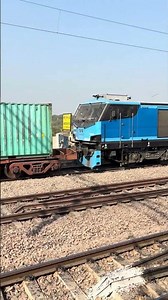 Witness the power in Wag 12 pulling a loaded double stack container train #indianrailways #train