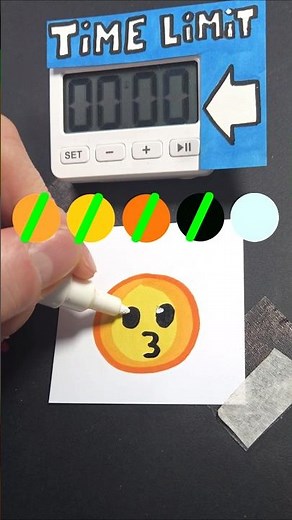 Drawing Kissing Face Emoji in 20sec