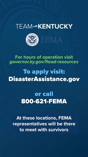 Gov. Andy Beshear announced that FEMA Disaster Recovery Centers (DRC) are open in eight of the first 13 counties approved for Individual Assistance for April’s floods. Read more: https://tinyurl.com/5cmu7xxf | Governor Andy Beshear